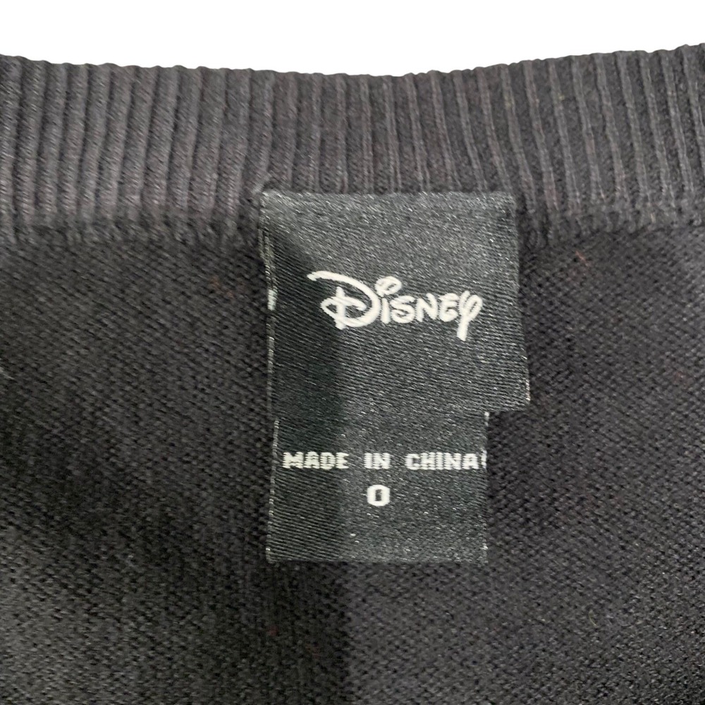 Disney Minnie Mouse Rose Embroidered Cardigan Sweater Black Womens - Picture 4 of 8